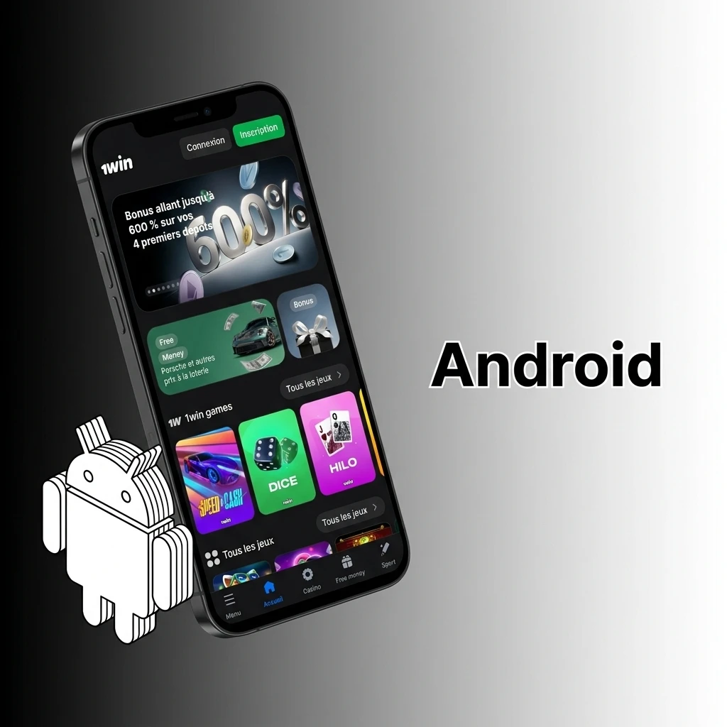 Installation de l'application 1win APK sur Android en Côte d'Ivoire, compatible Android 5.0 et supérieur