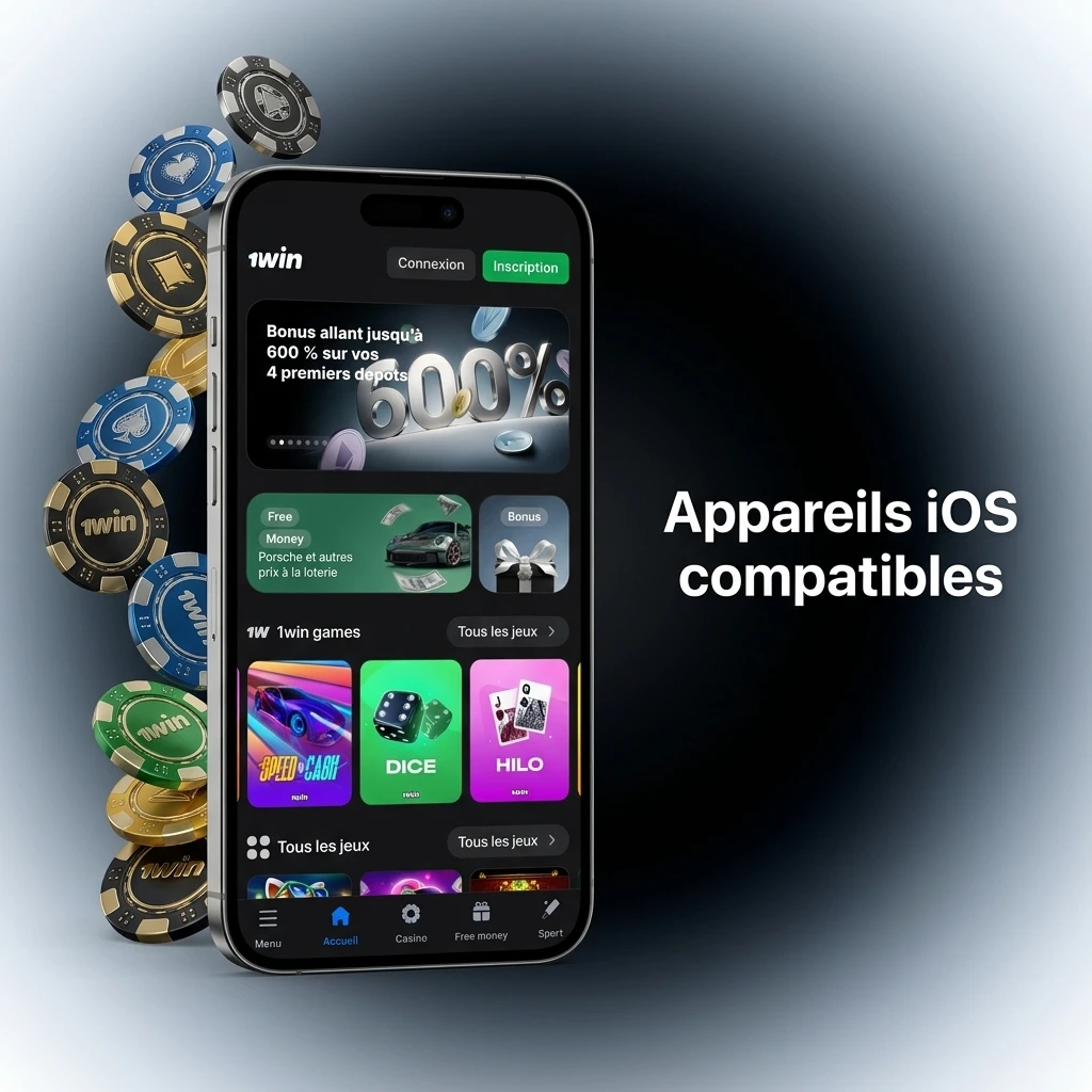 Liste des appareils iPhone compatibles avec l'application 1win, des modèles X à 17