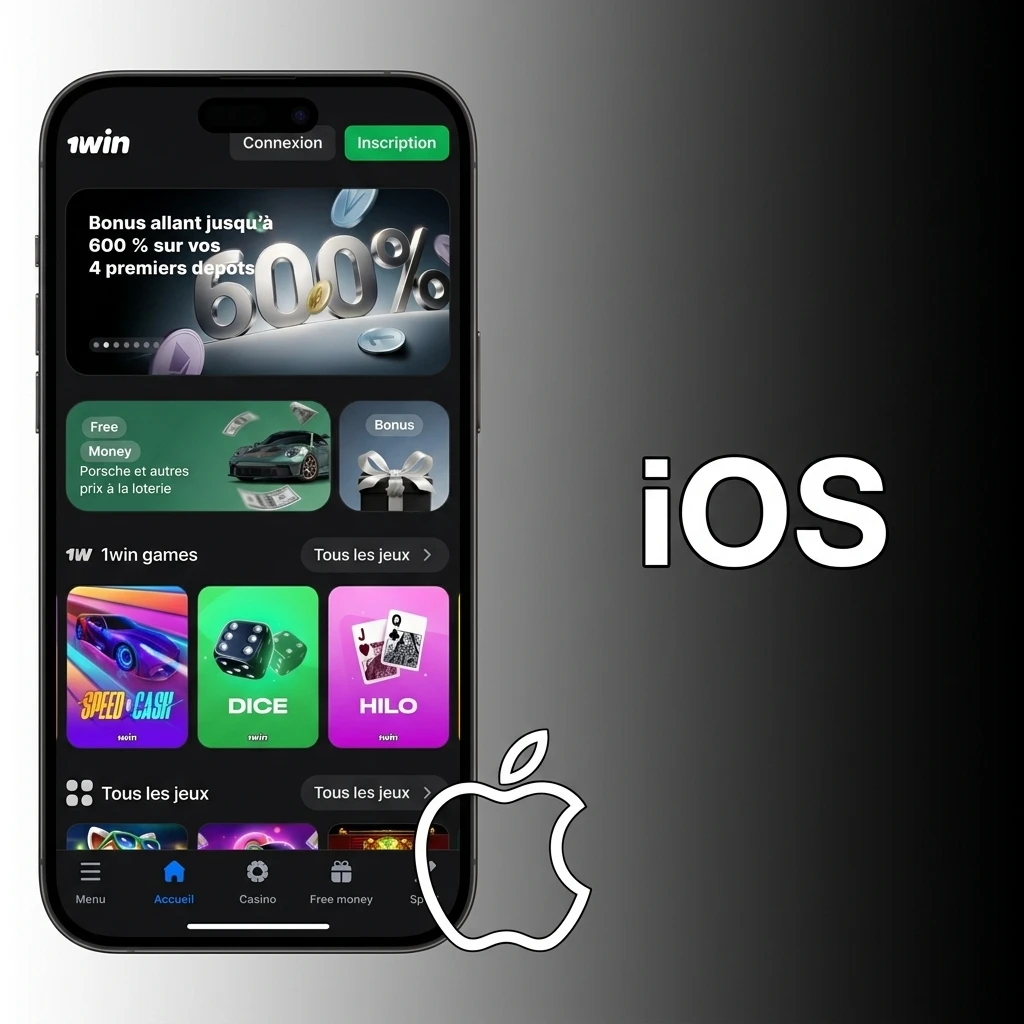 Application 1win iOS téléchargeable sur App Store pour iPhone et iPad sous iOS 12.0 ou supérieur