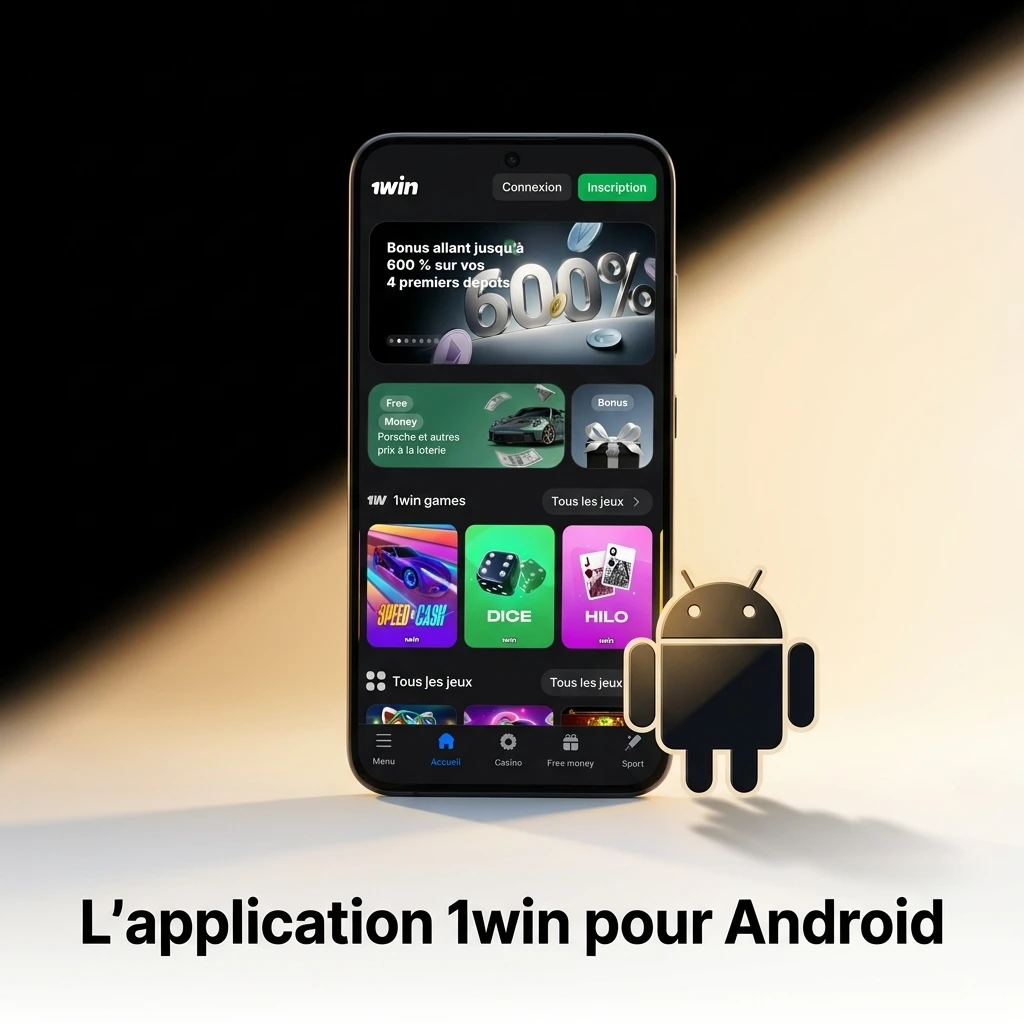 Application mobile 1win pour Android gratuite, pari et casino disponibles partout, téléchargement APK facile