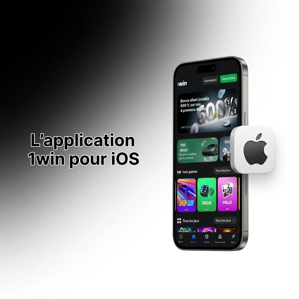 Application mobile 1win sur iPhone et iPad pour paris sportifs et casino en direct, compatible iOS 12.0