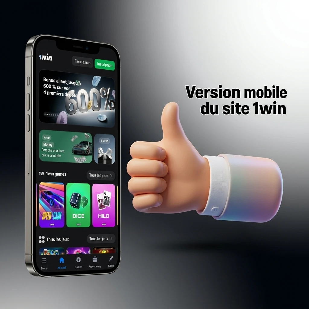 Version mobile du site 1win accessible sur smartphone et tablette pour paris sportifs et jeux de casino