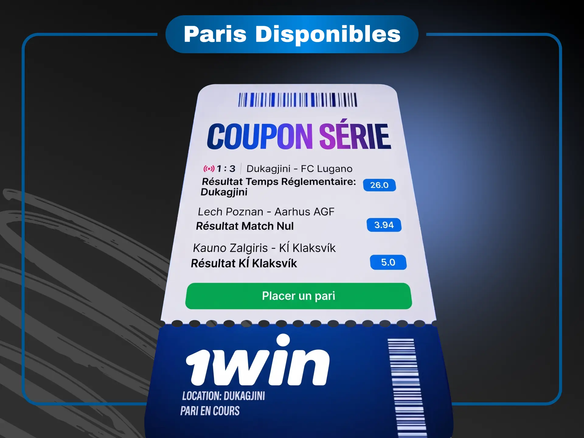 Types de paris disponibles sur 1win incluant simples, combinés et systèmes.