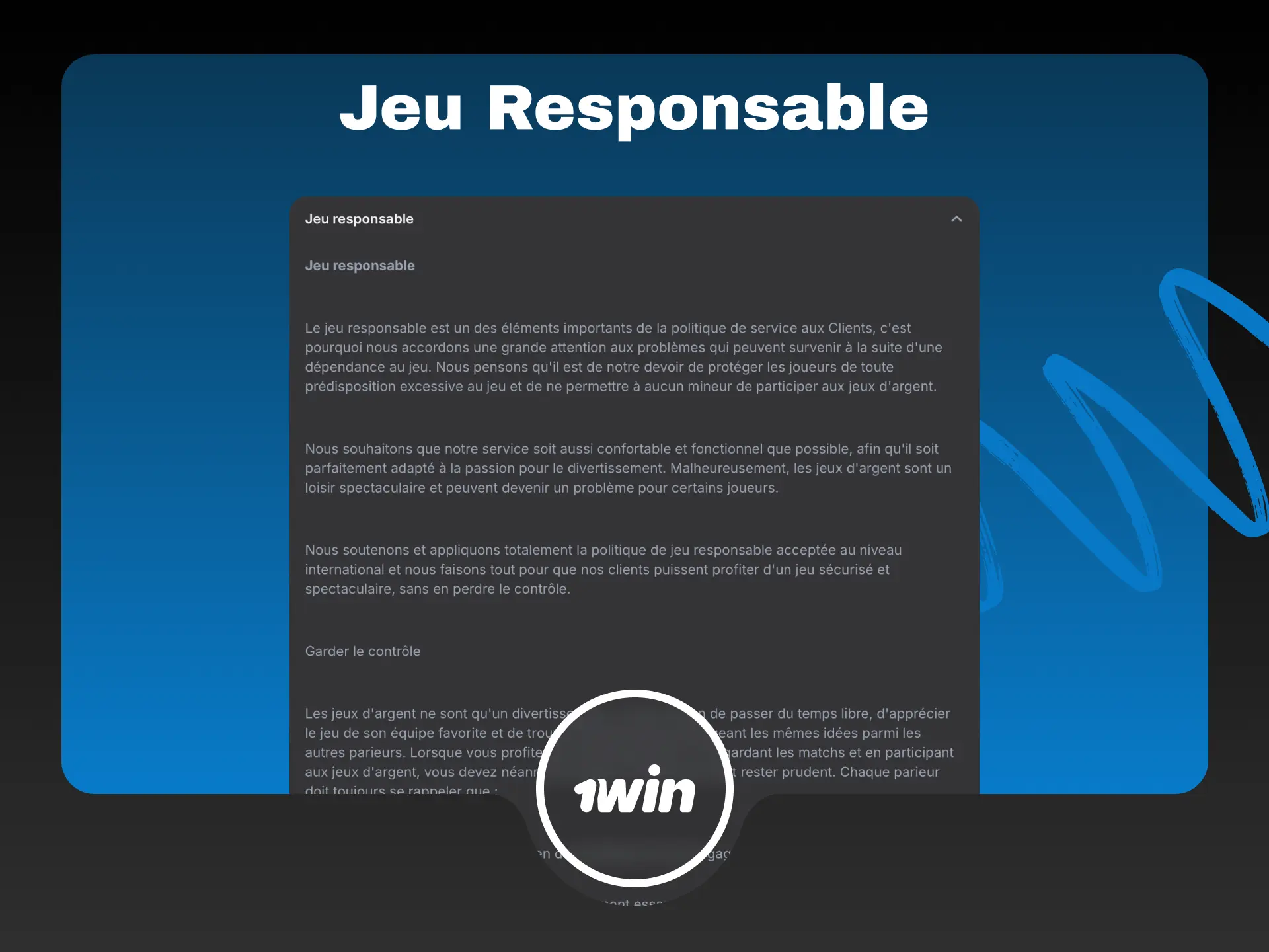 Outils de jeu responsable sur 1win pour fixer des limites et protéger votre solde.