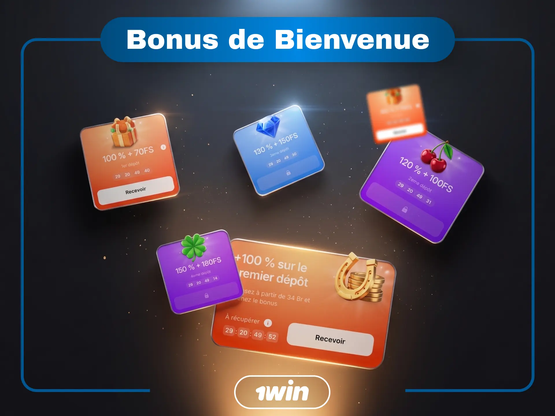 Bonus de bienvenue 1win pour les nouveaux joueurs en Côte d'Ivoire.