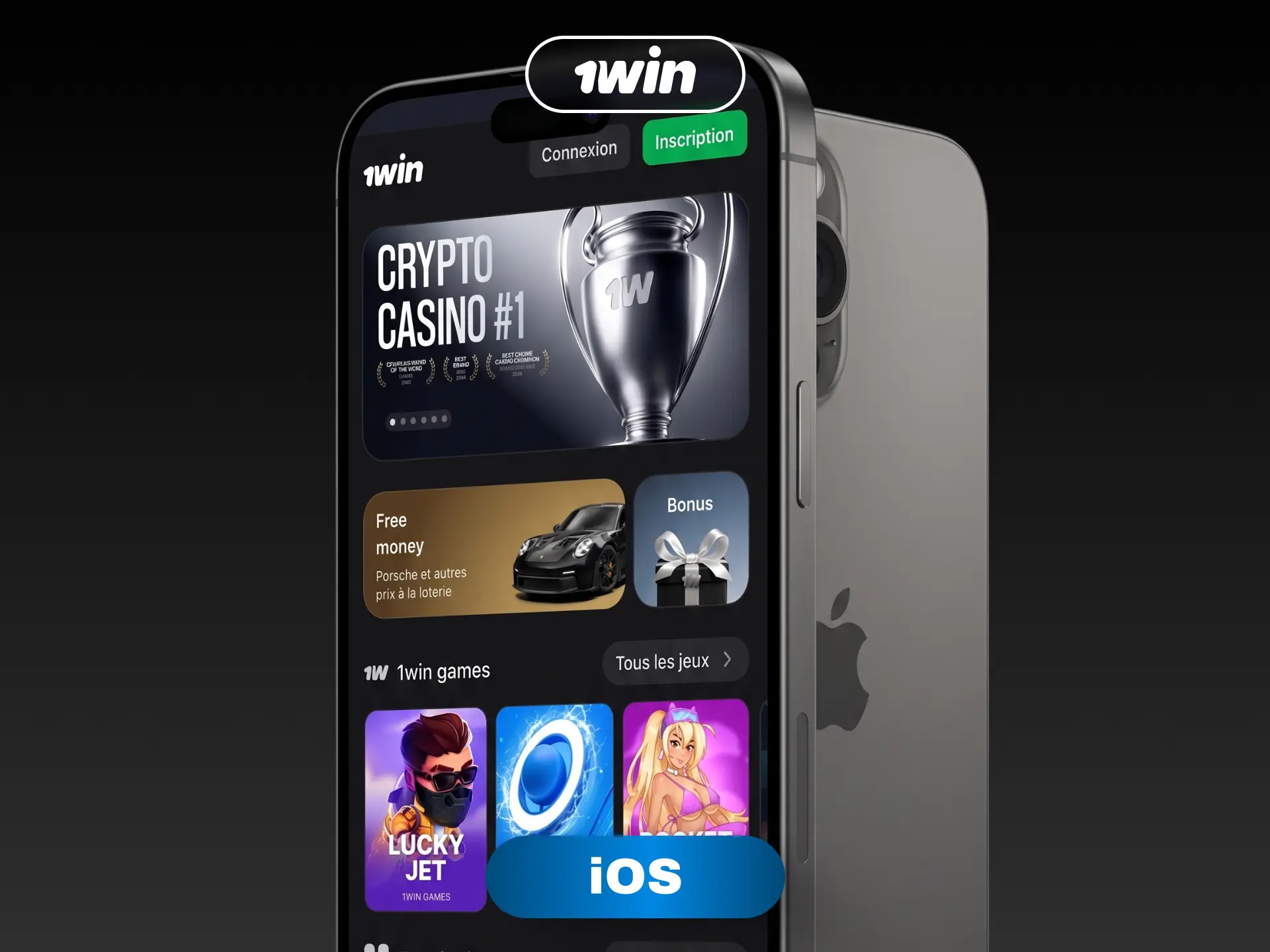 Installez l'application 1win pour iOS en tant que PWA depuis Safari sur votre iPhone.