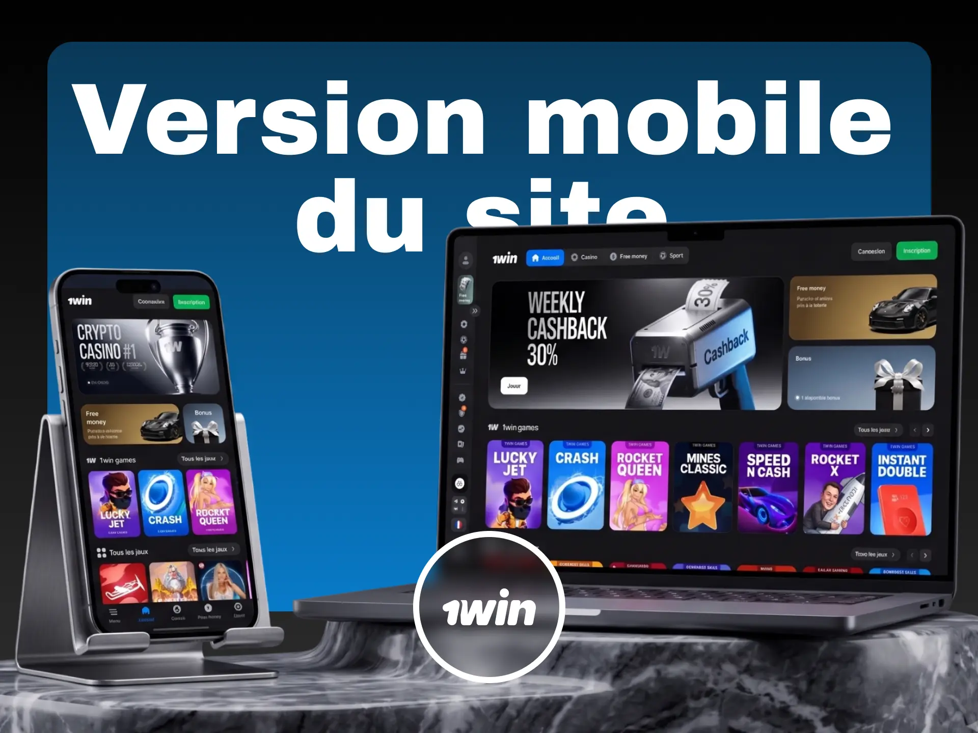 Version mobile du site 1win pour parier sans télécharger d'application en Côte d'Ivoire.
