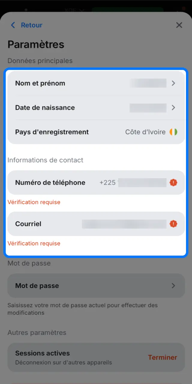Vérifiez votre compte 1win en Côte d'Ivoire pour sécuriser vos retraits.