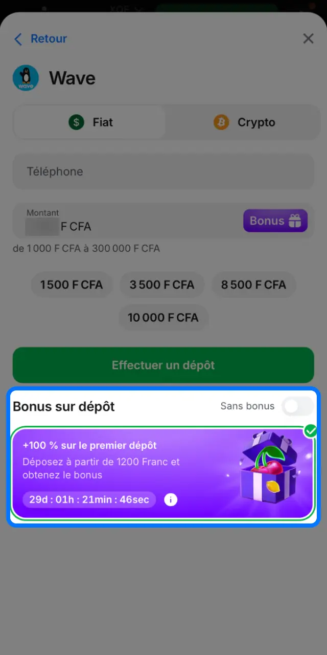Entrez votre code promo 1win dans la section dédiée pour activer des offres exclusives.
