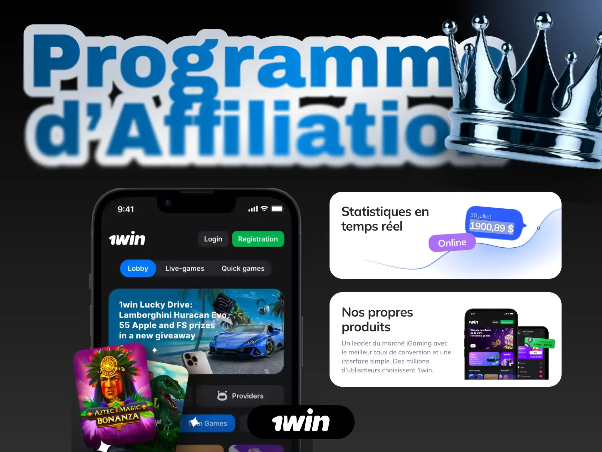 Programme d'affiliation 1win pour gagner des commissions en parrainant des joueurs en Côte d'Ivoire.