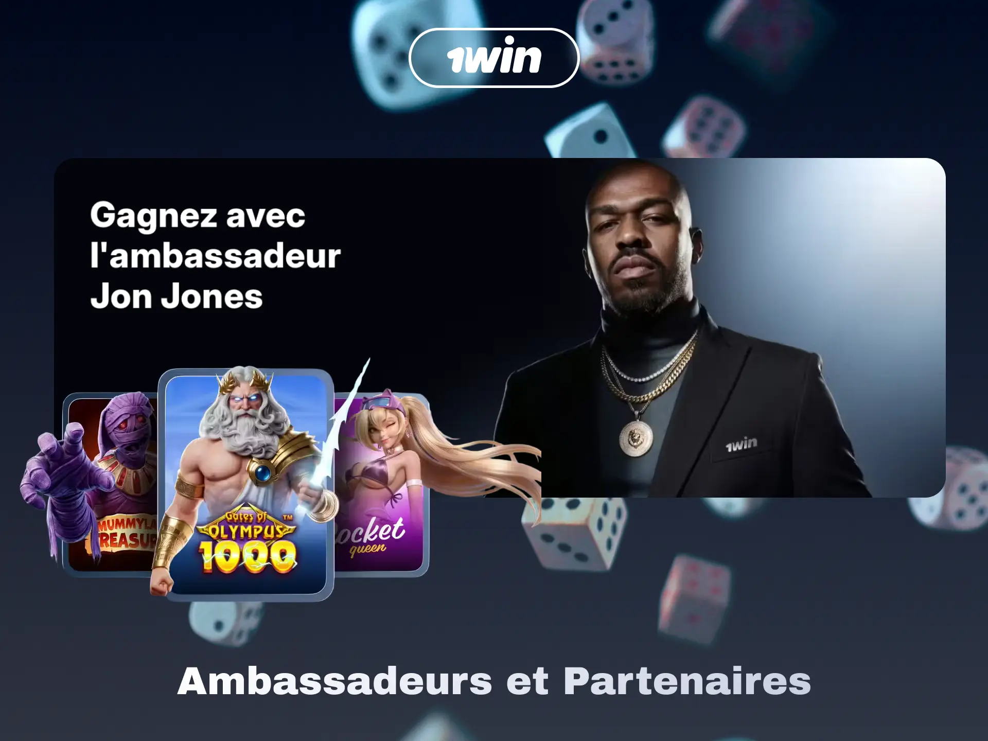 Ambassadeurs et partenaires de 1win en Côte d'Ivoire.
