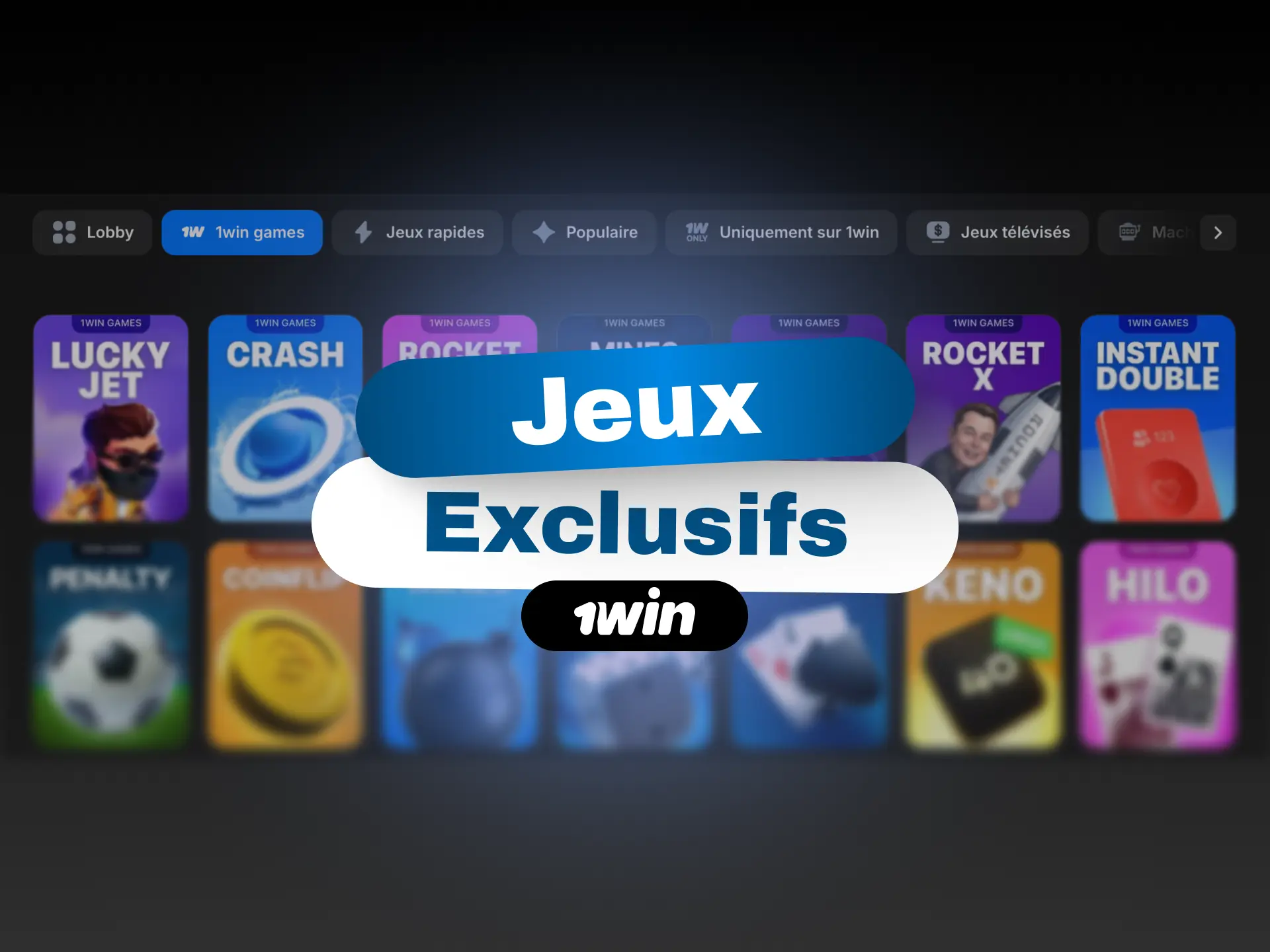Jeux exclusifs disponibles sur 1win pour les joueurs de Côte d'Ivoire.