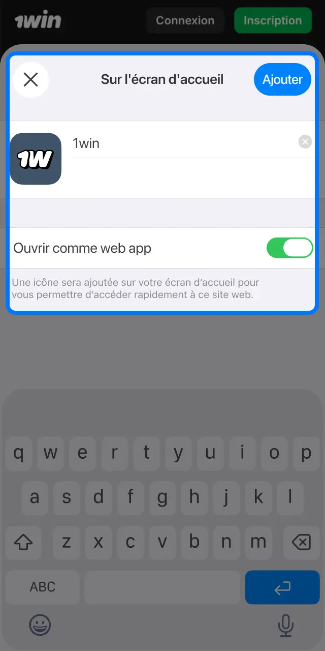 Lancez la web app 1win depuis votre écran d'accueil et jouez à Gates of Olympus.