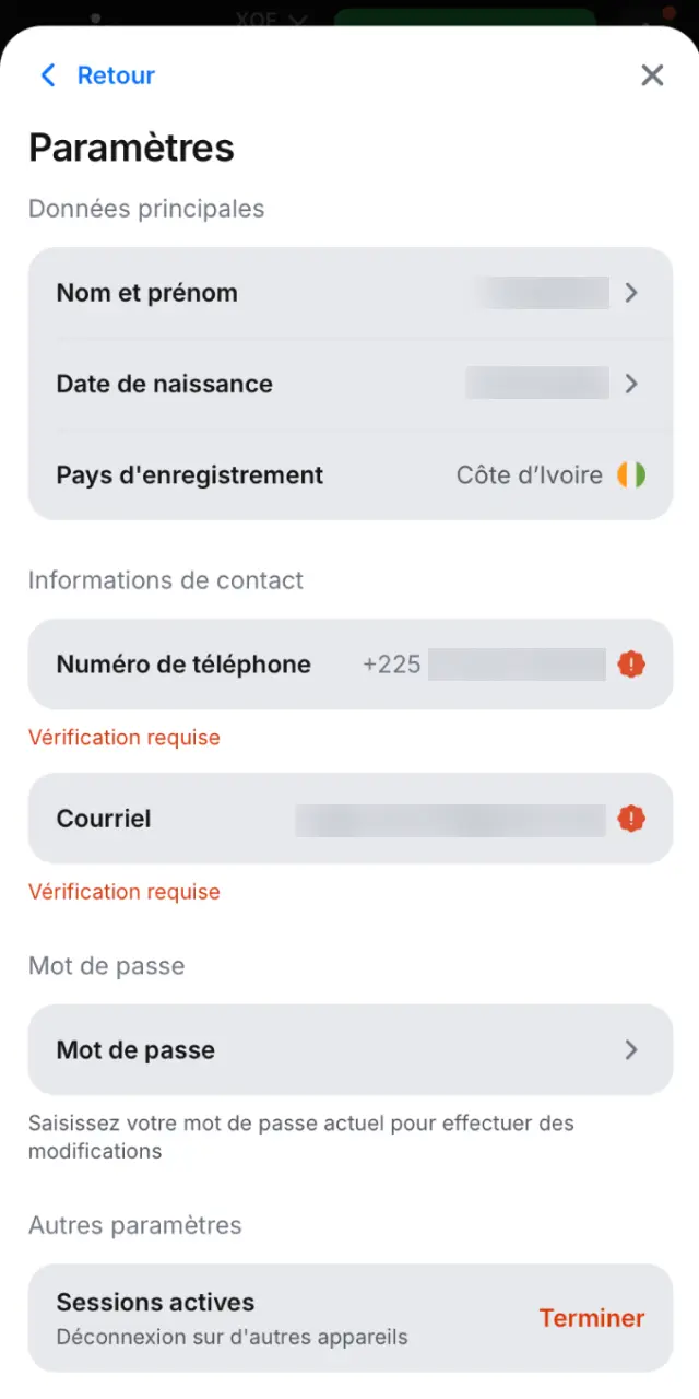Vérifiez votre compte 1win en Côte d'Ivoire pour sécuriser vos retraits.