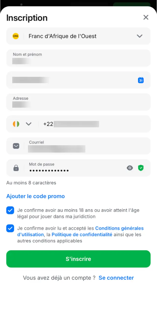 Choisissez votre méthode de connexion sur 1win par e-mail, téléphone ou réseau social.