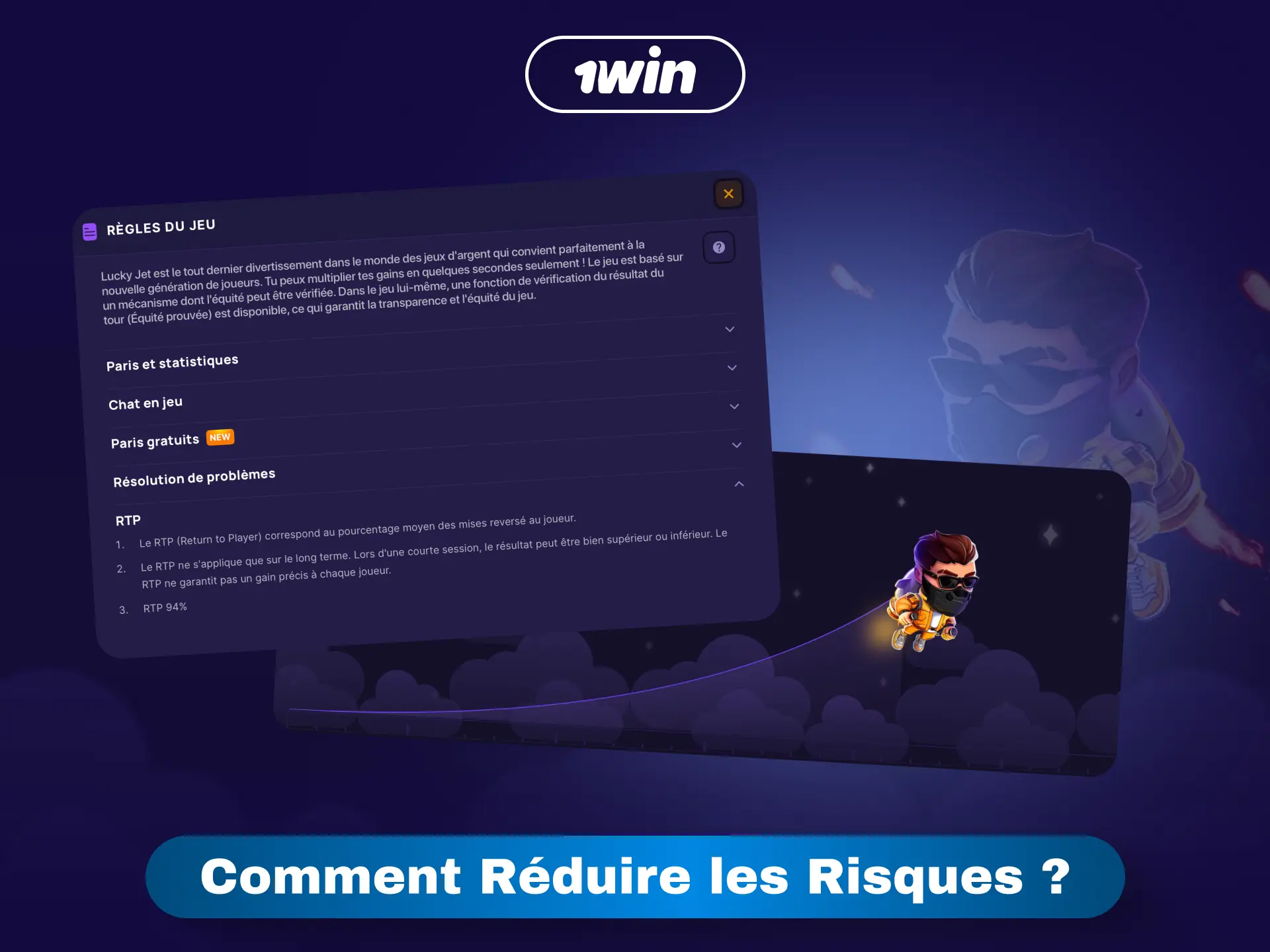 Conseils pour réduire les risques sur Lucky Jet avec le jeu responsable 1win.