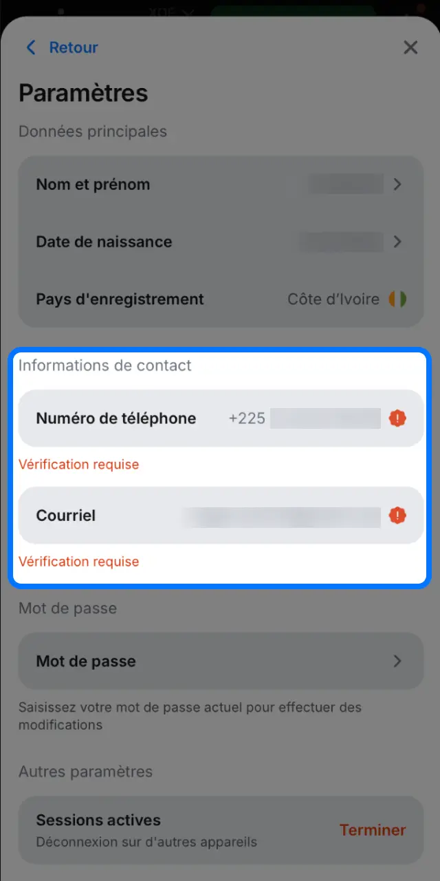 Vérifiez votre compte 1win en Côte d'Ivoire pour sécuriser vos retraits.