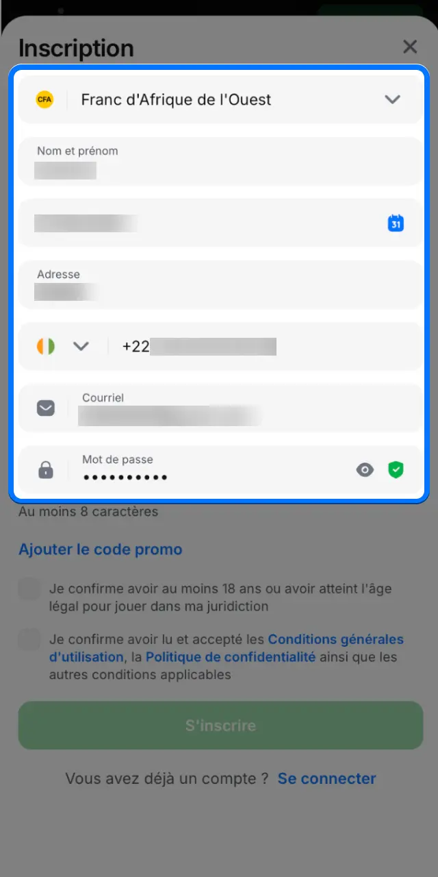 Choisissez votre méthode d'inscription sur 1win par téléphone, e-mail ou réseaux sociaux.